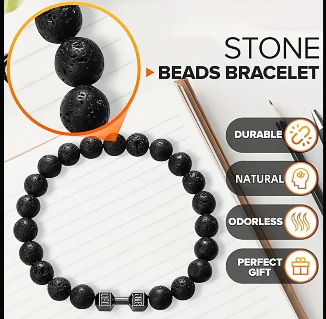 Dumbell Stone Wristband (Unisex)