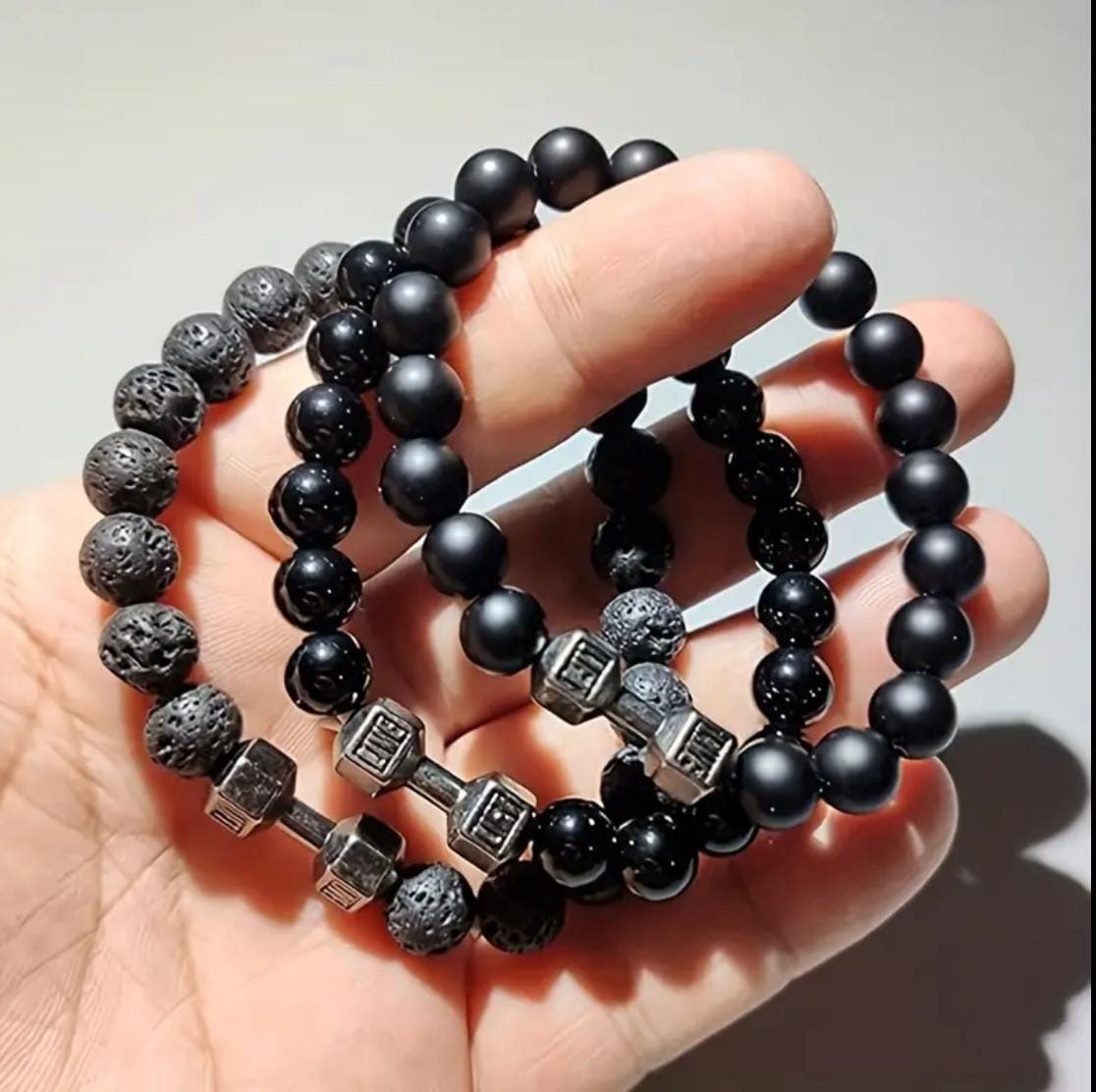 Dumbell Stone Wristband (Unisex)