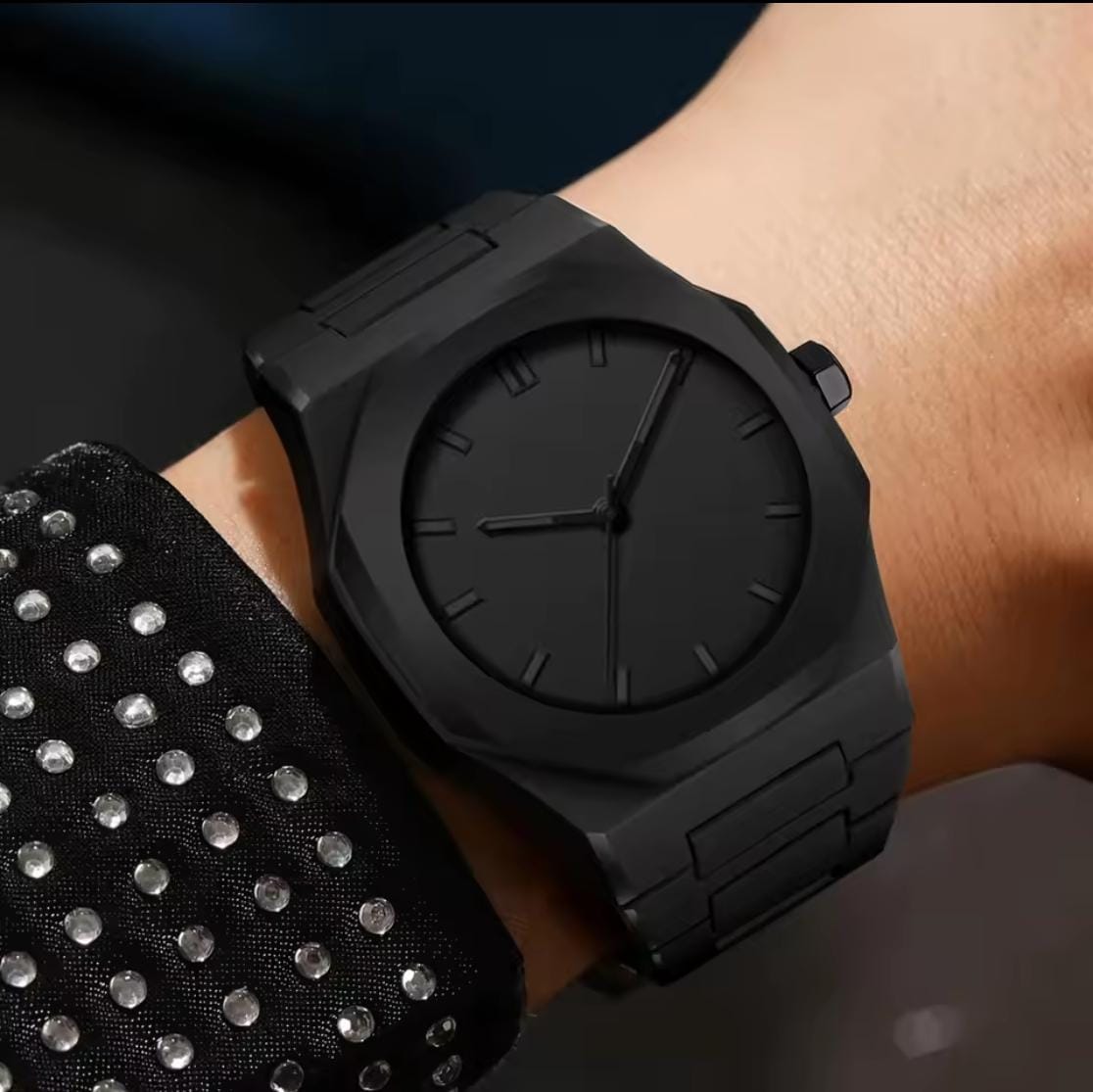 Matte-black Roman Watch